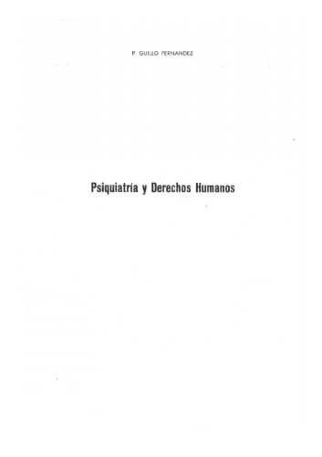 thumbnail of Psiquiatría y Derechos Humanos. Pedro Guillo